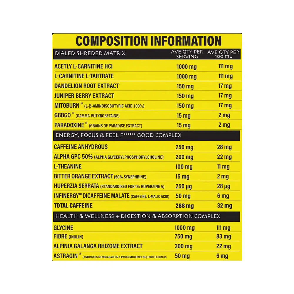 Dialed Shred Fatburner Thermogenic